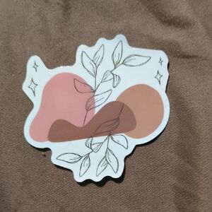 Abstract Leaf Sticker with Pink and Brown Tones 🔥🔥🔥20/$10, Bundle And Save